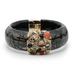 Crystal Crested Hinged Bracelet